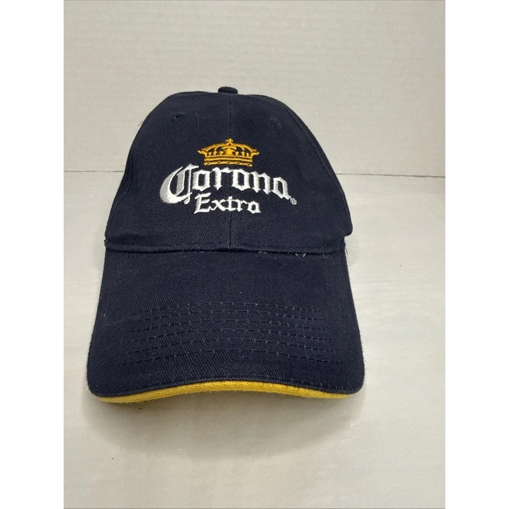 Corona Extra‎ Hat Cap Strap Back Mens Navy Yellow Baseball Beer Promo Logo
